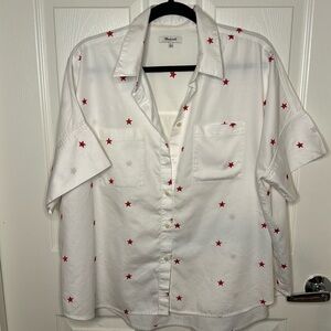Women’s star button up shirt short sleeves